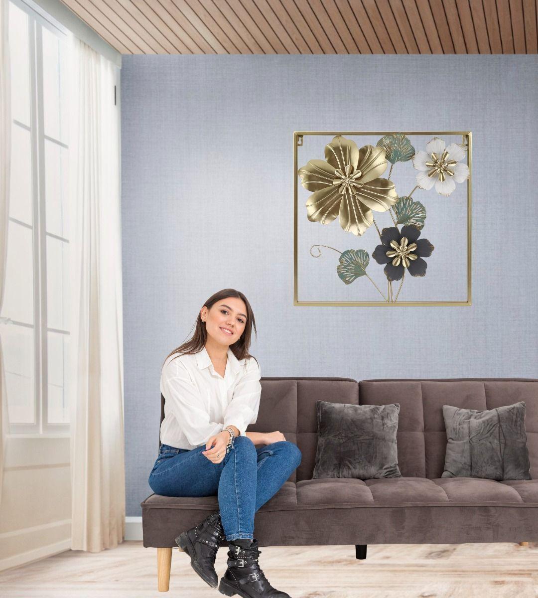 Cuadro Decorativo Pared Flores Escultura Realista Jhn-3