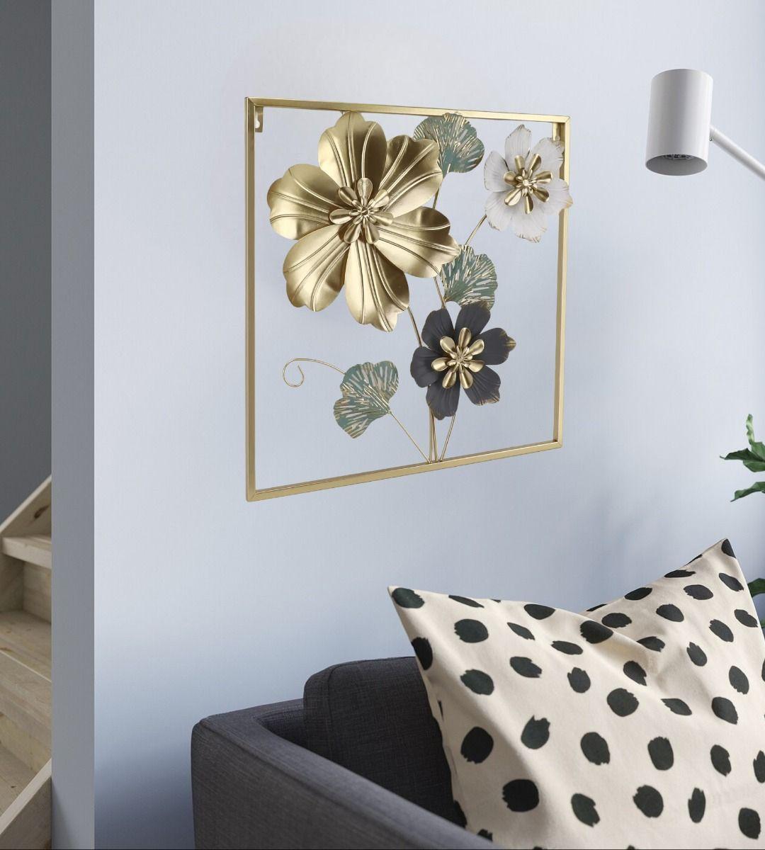 Cuadro Decorativo Pared Flores Escultura Realista Jhn-4