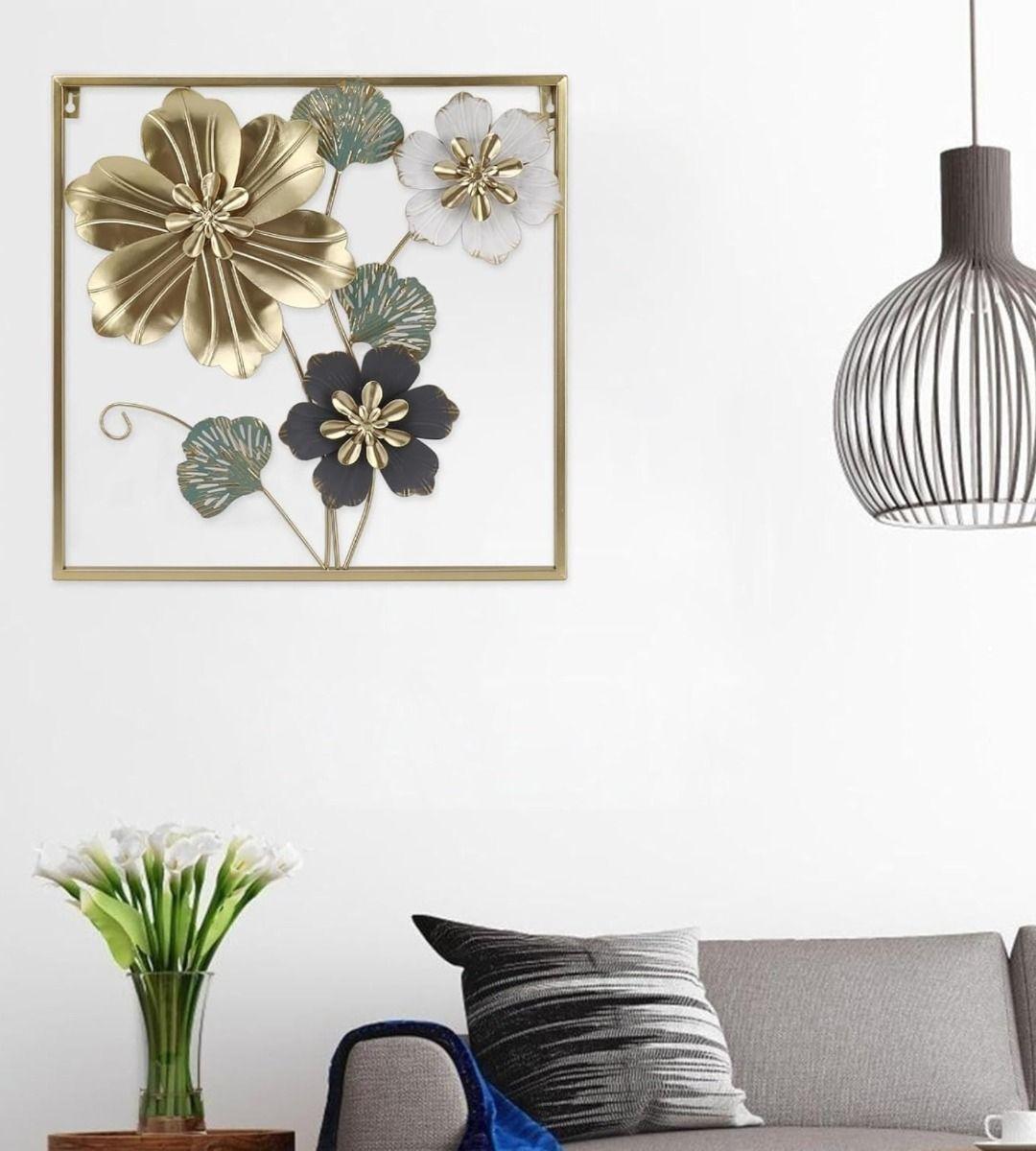Cuadro Decorativo Pared Flores Escultura Realista Jhn-9