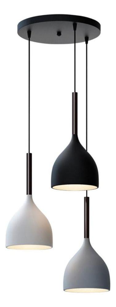 Lampara Colgante Nordica Pantalla Metalica 3 Colores Lau-1