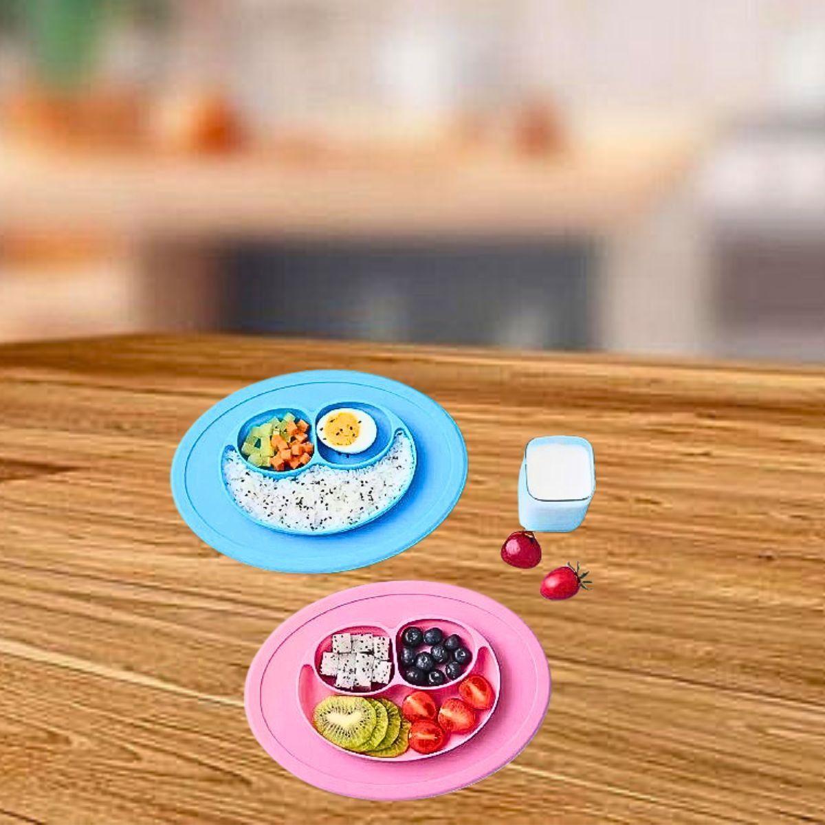 Set 5 Platos Silicona Antiderrame Antiadherente Bebes Lau-3