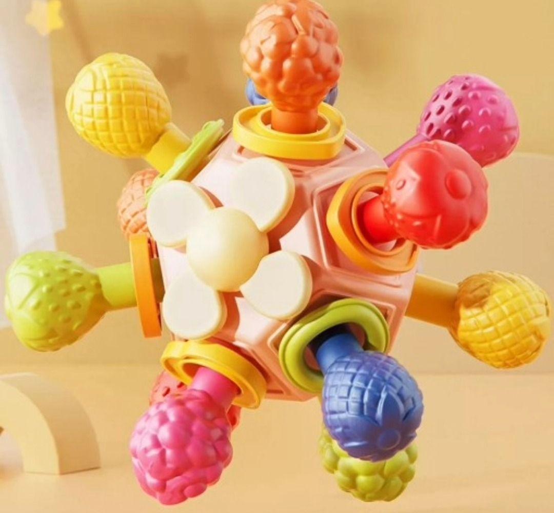 Set 2 Juguete Sensorial Silicona Sonajero Bebes Lau-2