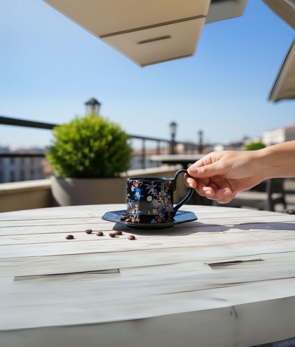 Taza Decorativa Elegante Platillo Floral Hogar Jhn-4