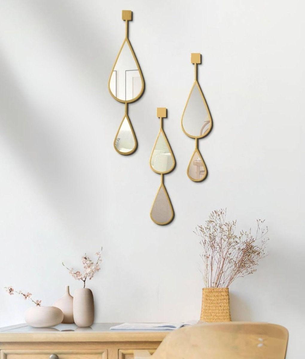 Set 3 Espejo Decorativo Pared Lágrima Gota Hogar Jhn-5