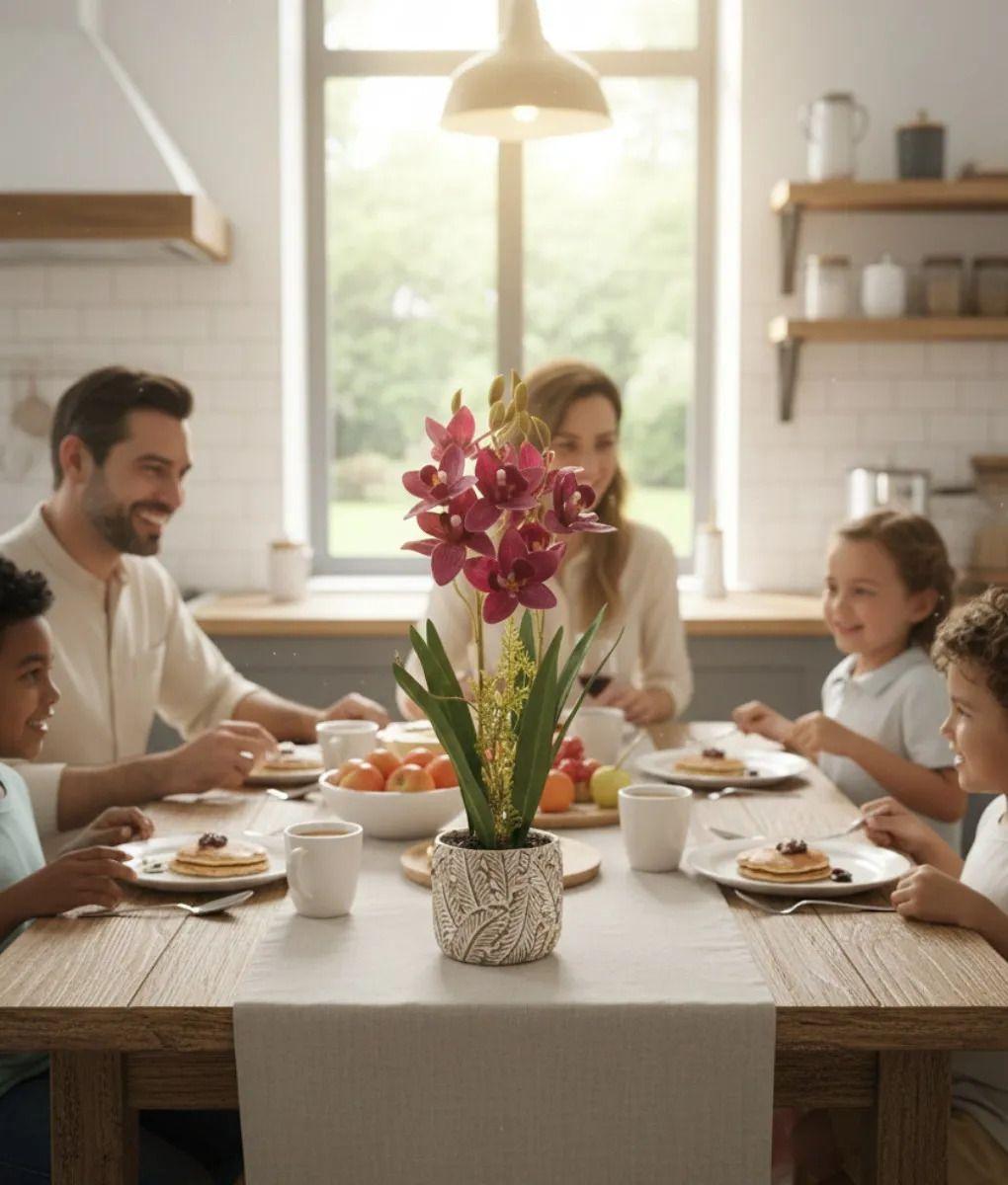 Planta Decorativa Artificial Orquídeas Exóticas Relieve Jhn-2