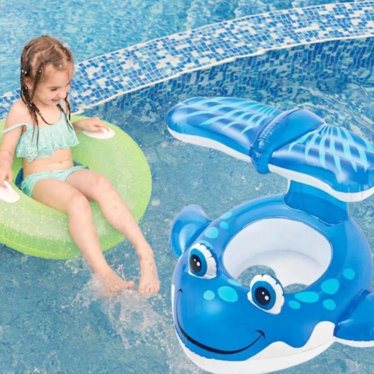 FLOTADOR INFLABLE INFANTIL BALLENA PISCINA VERANO NIÑOS LAU-4