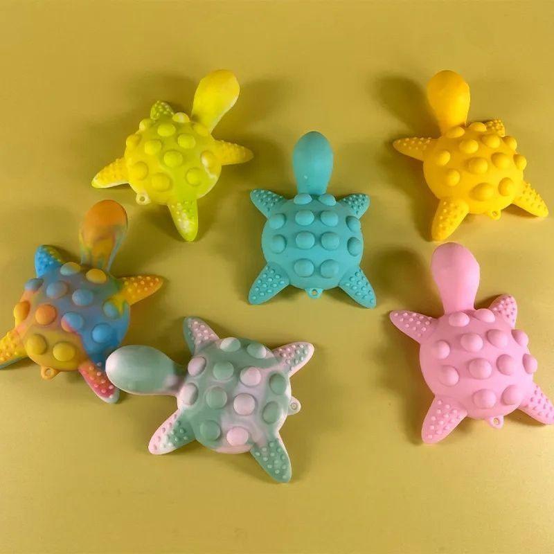 Set 2 Mordedor Forma Tortuga Rascaencia Antiestres Silicona Bebe Lau-3