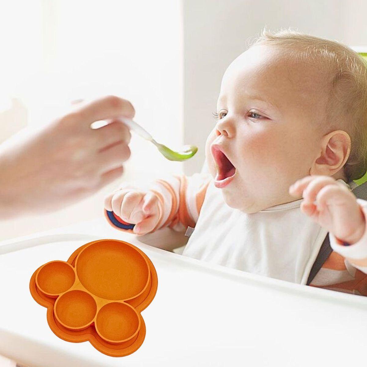 Set 2 Platos Silicona Forma Oso Alimentacion Bebes Lau-1