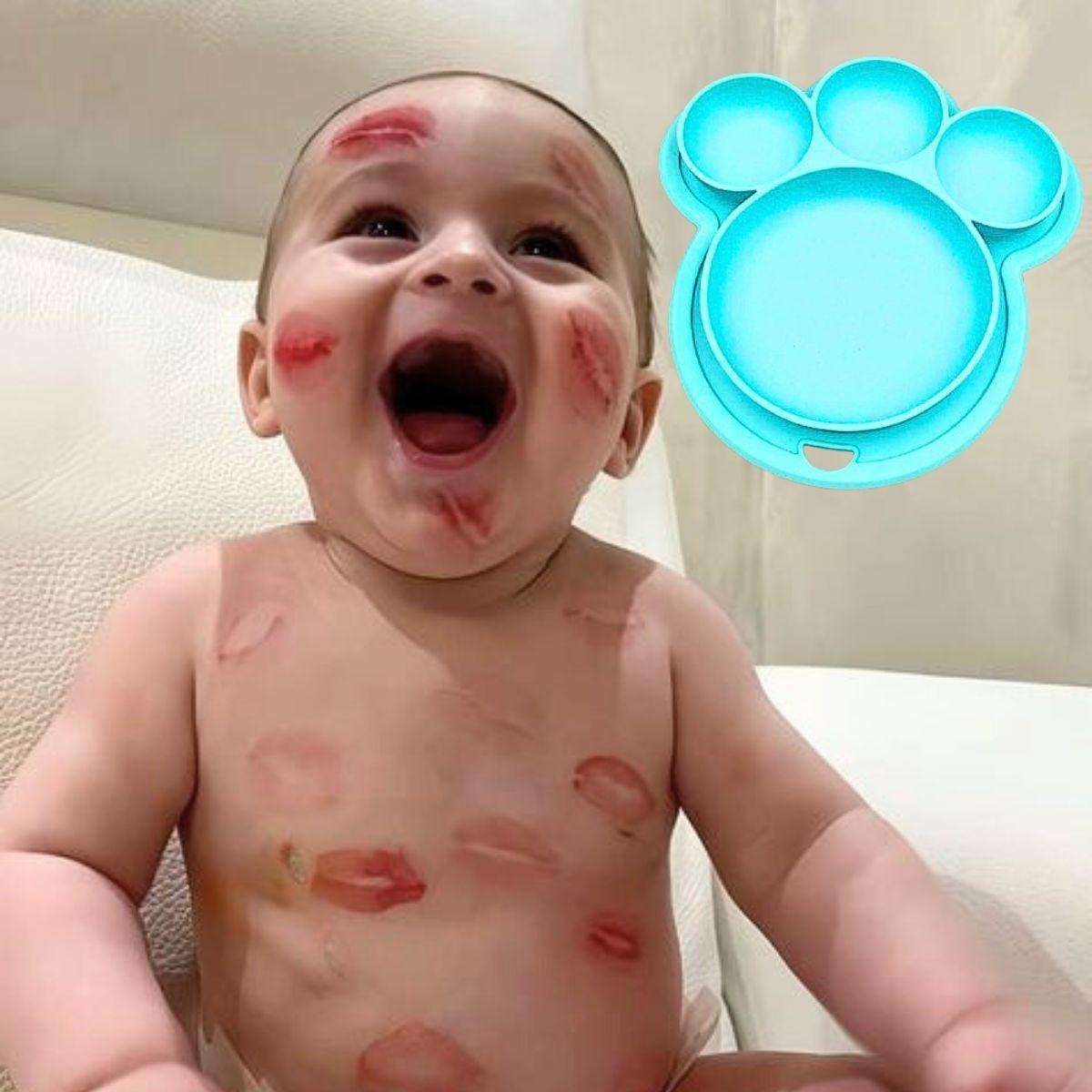 Set 2 Platos Silicona Forma Oso Alimentacion Bebes Lau-2