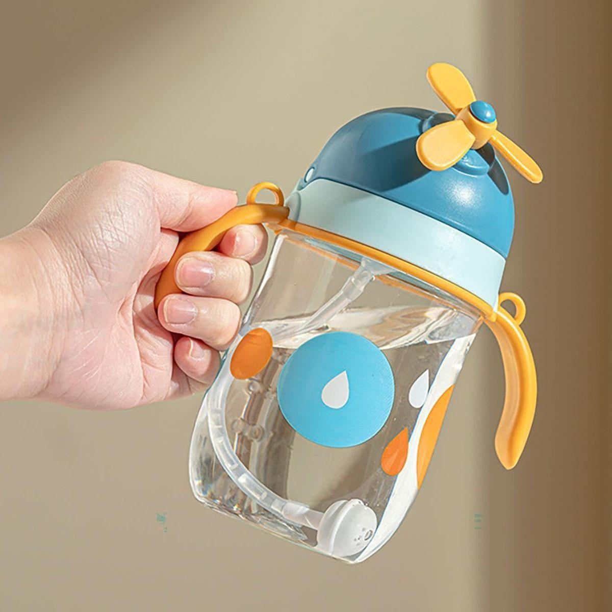 SET 2 VASOS CON ASA PAJITA DISEÑO DE AVION ANTIDERRAME LAU-2