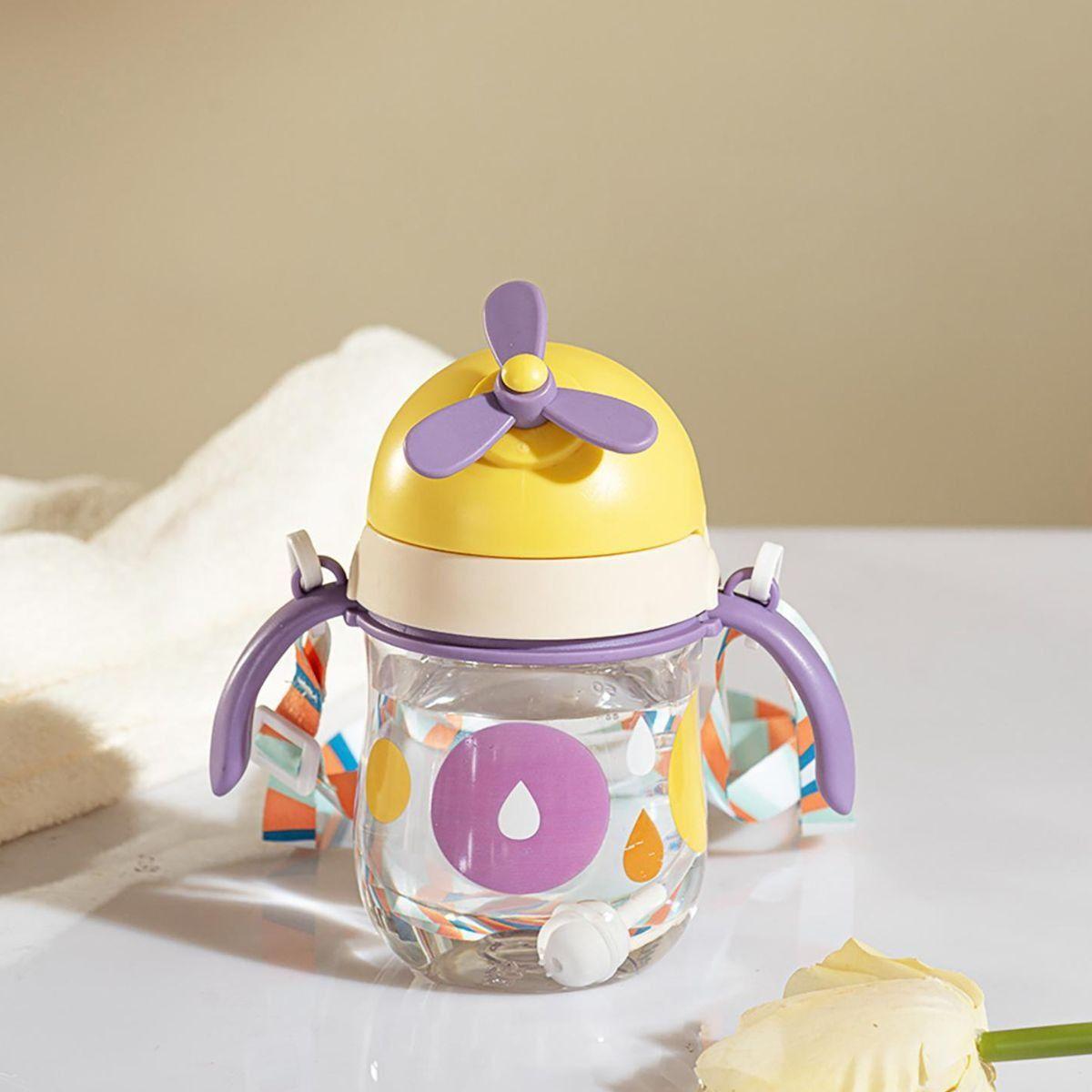 SET 2 VASOS CON ASA PAJITA DISEÑO DE AVION ANTIDERRAME LAU-5