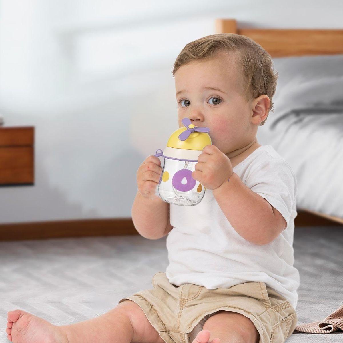 SET 2 VASOS CON ASA PAJITA DISEÑO DE AVION ANTIDERRAME LAU-6