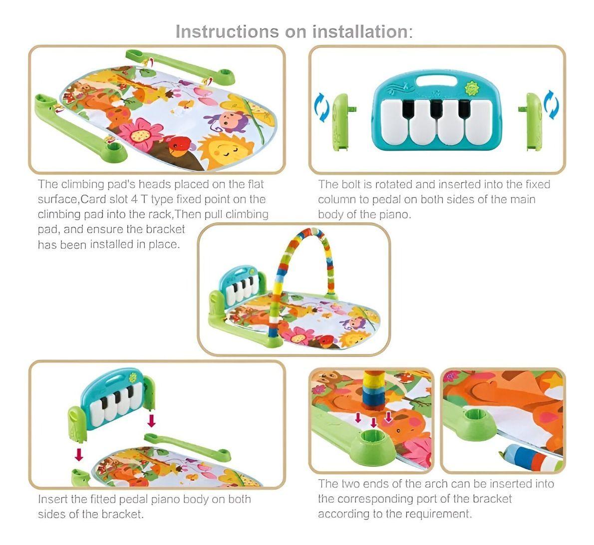 Tapete Juego Bebé Actividades Piano Gimnasio Música Luz Jhn-2