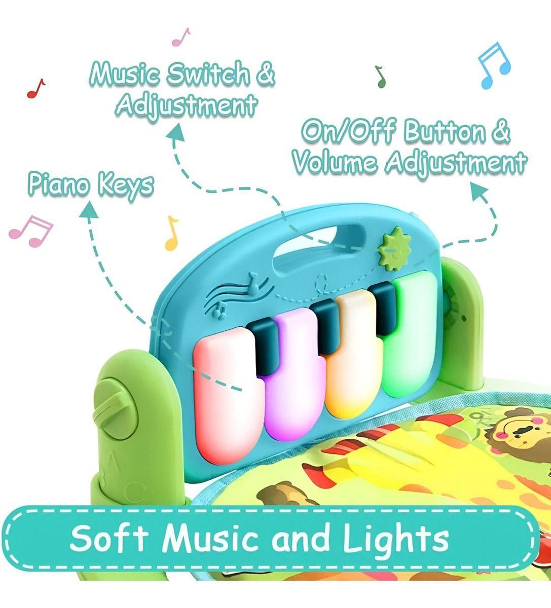 Tapete Juego Bebé Actividades Piano Gimnasio Música Luz Jhn-9