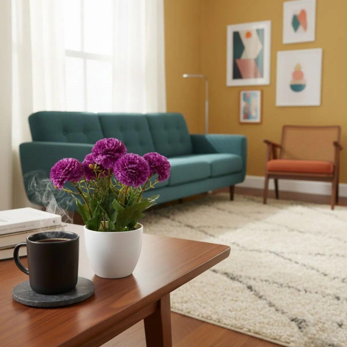 Set 2 Planta Artificial Decoración Floral Adorno Hogar Jhn-5