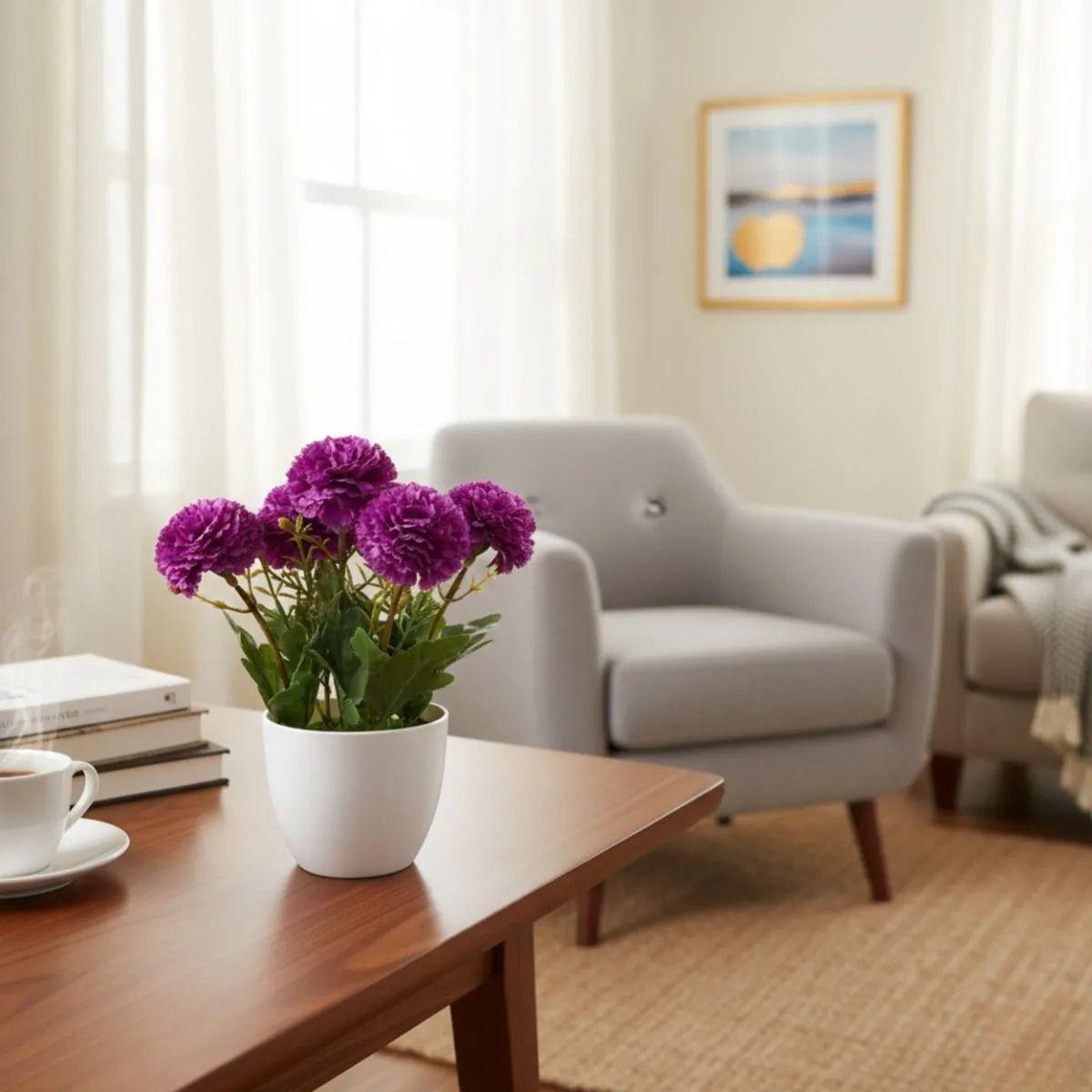 Set 2 Planta Artificial Decoración Floral Adorno Hogar Jhn-6