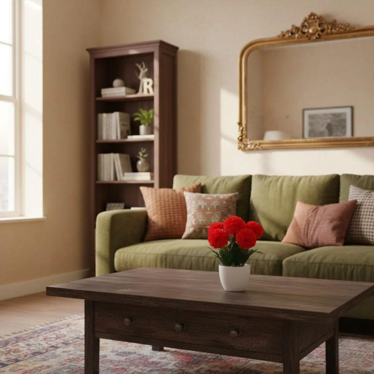 Set 2 Planta Artificial Decoración Floral Adorno Hogar Jhn-7