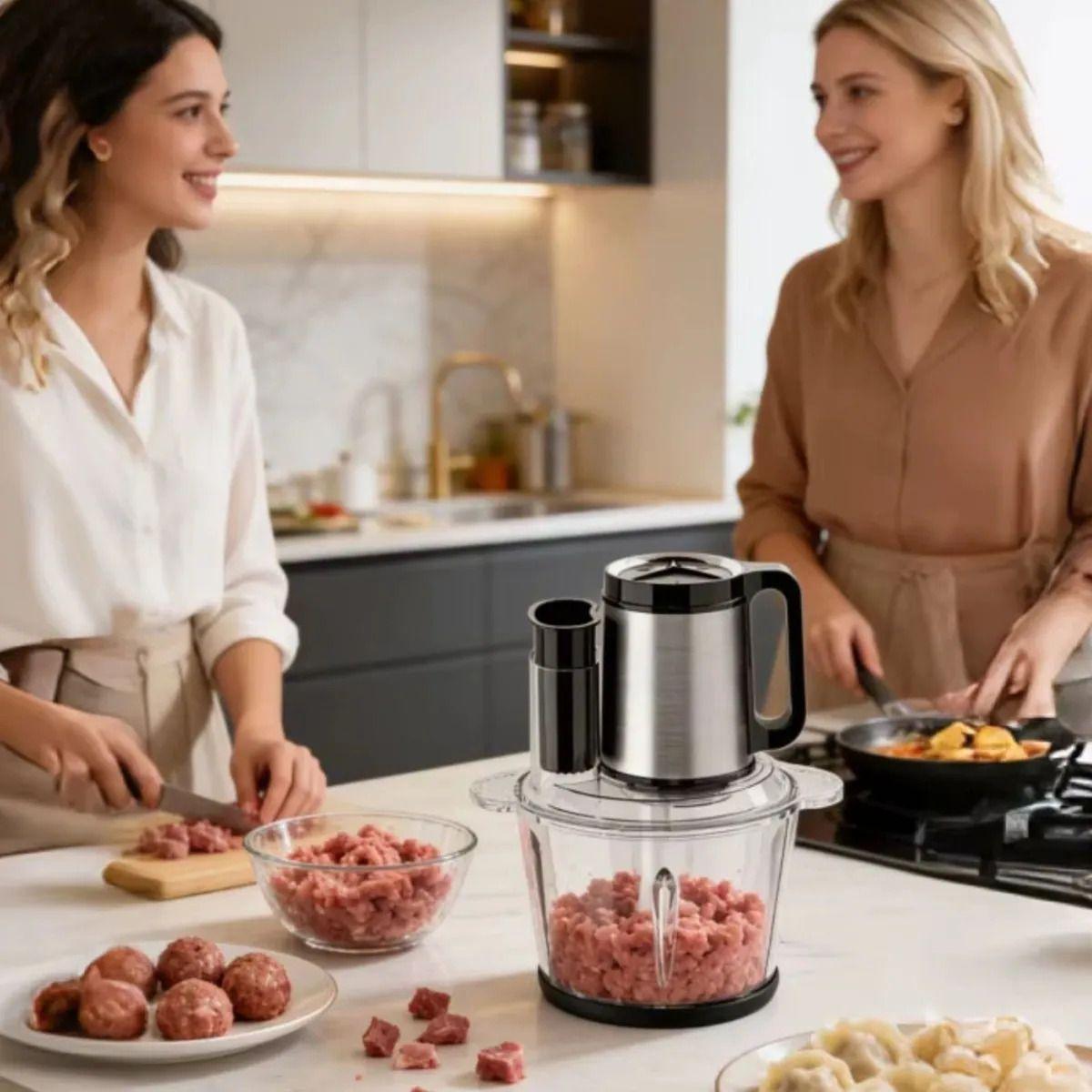 Picadora Alimentos Bol Vidrio Pulso Profesional Cocina ALJ-1