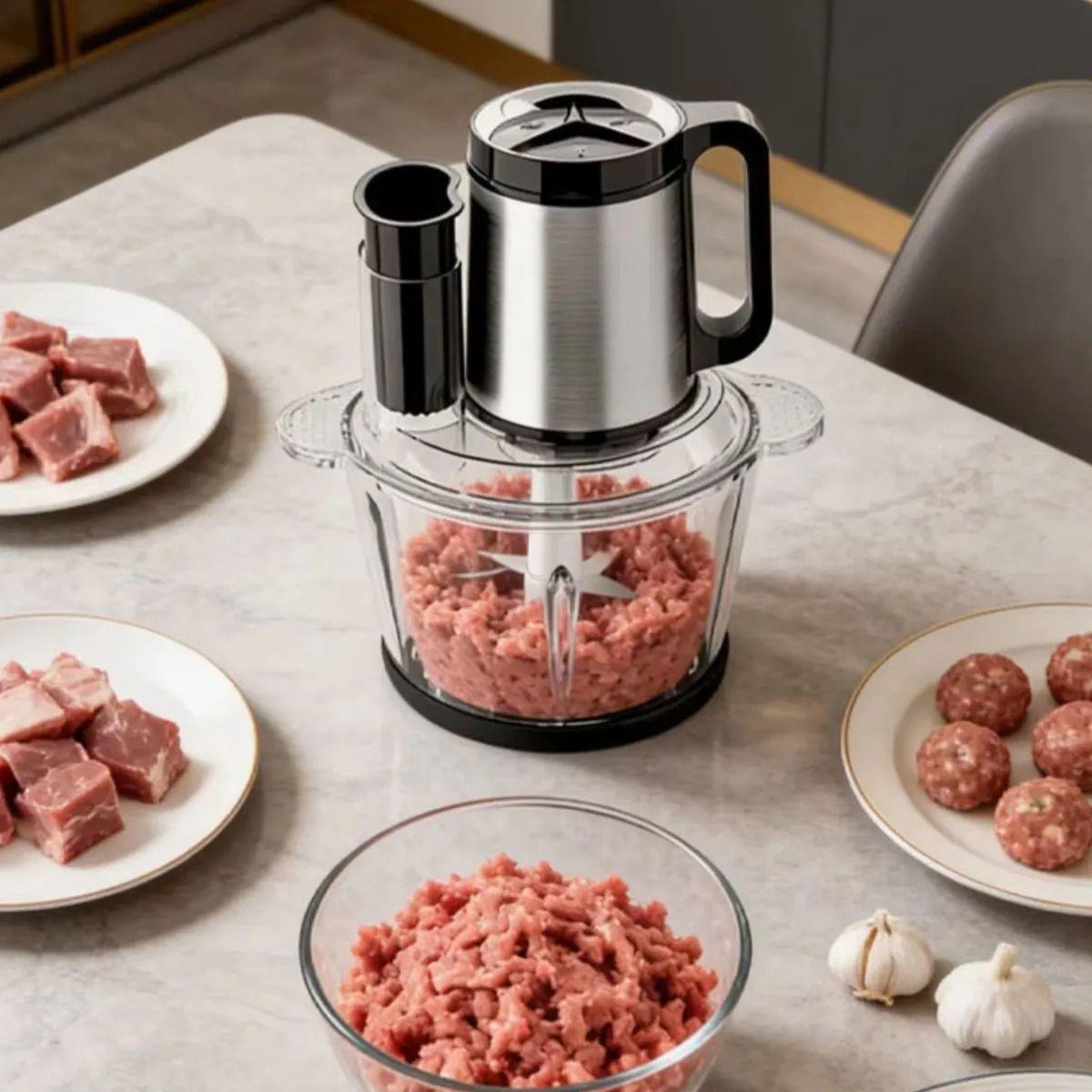 Picadora Alimentos Bol Vidrio Pulso Profesional Cocina ALJ-3