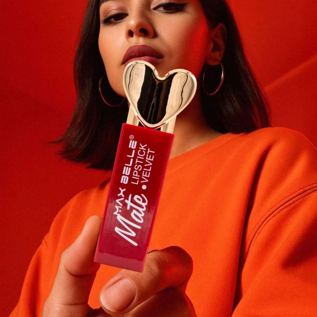 Set 2 Labiales Barra Mate Forma Corazón Larga Duración ALJ-6