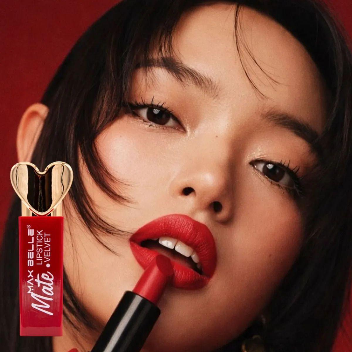 Set 2 Labiales Barra Mate Forma Corazón Larga Duración ALJ-7