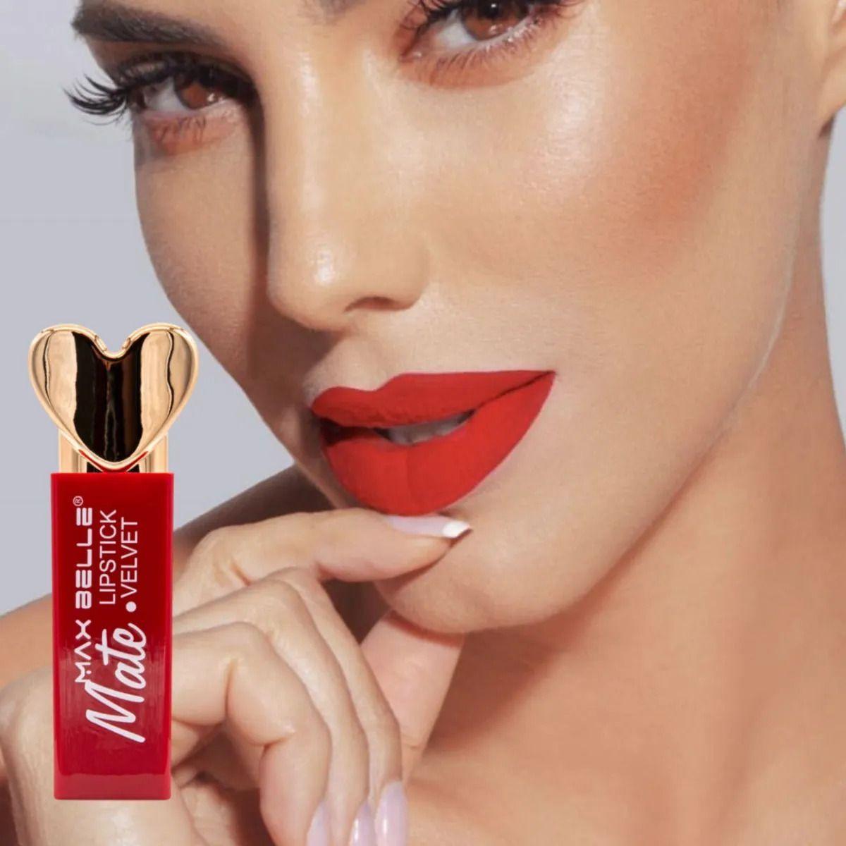 Set 2 Labiales Barra Mate Forma Corazón Larga Duración ALJ-9