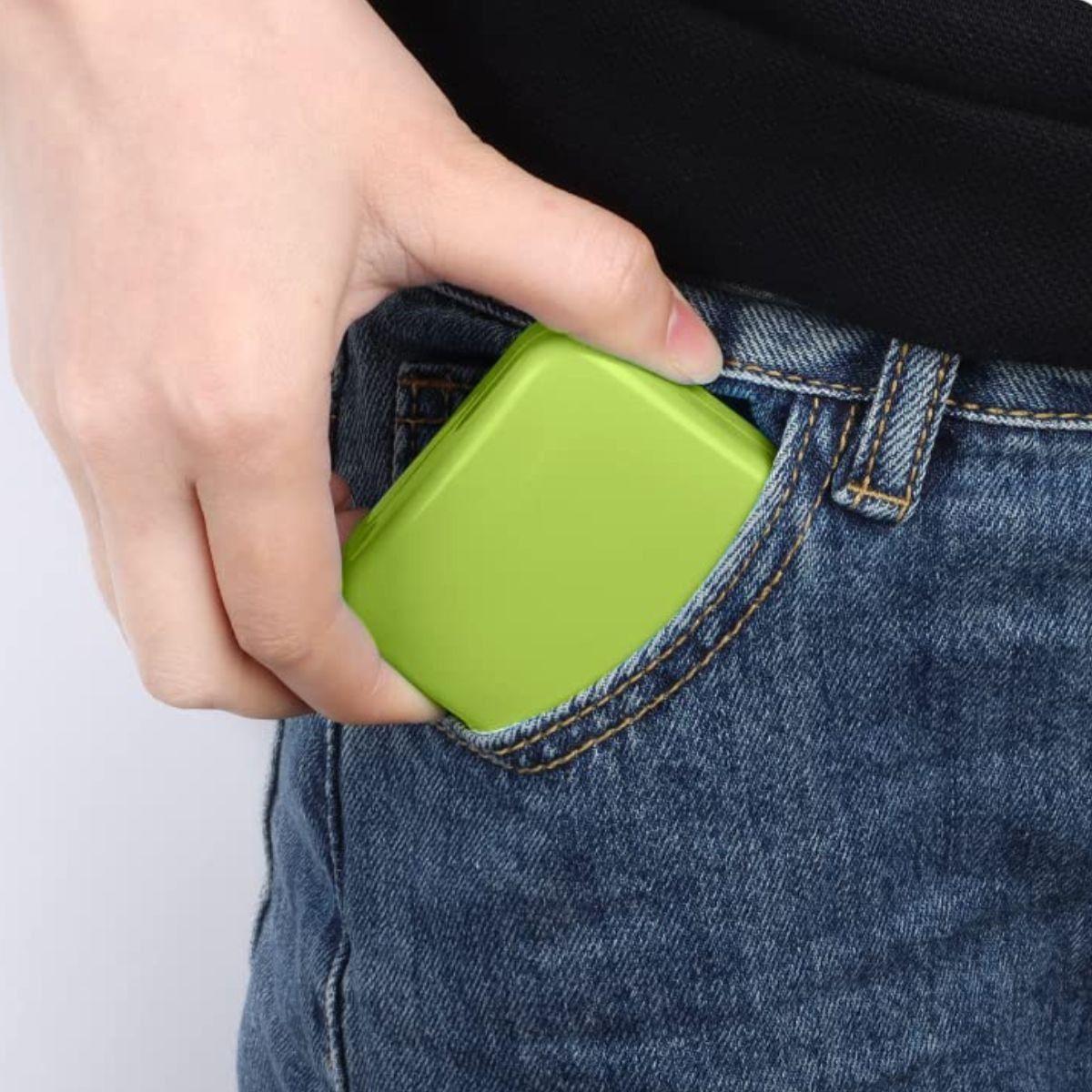 SET 6 PASTILLEROS MINI 2 COMPARTIMIENTO VERDE PORTATIL LAU-8