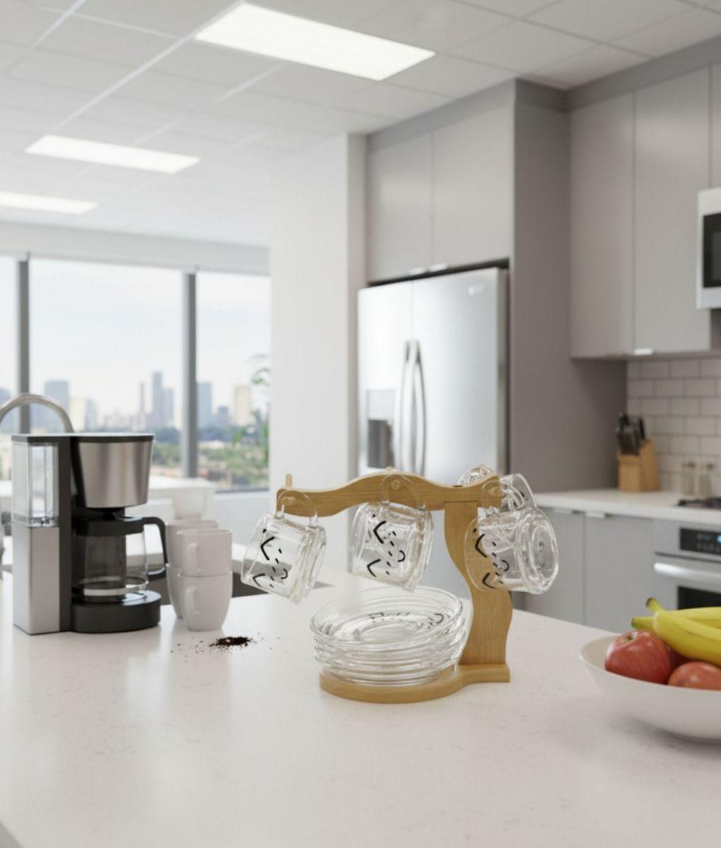 Juego Taza Soporte Plato Decorativo Organizador Cocina Jhn-9