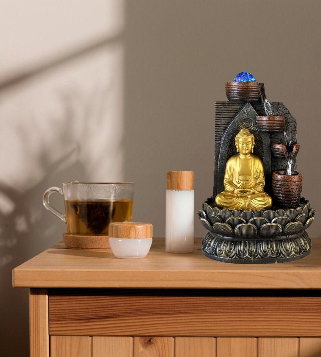 Fuente Agua Mesa Buda Luz Decoración Relajación Hogar Jhn-4