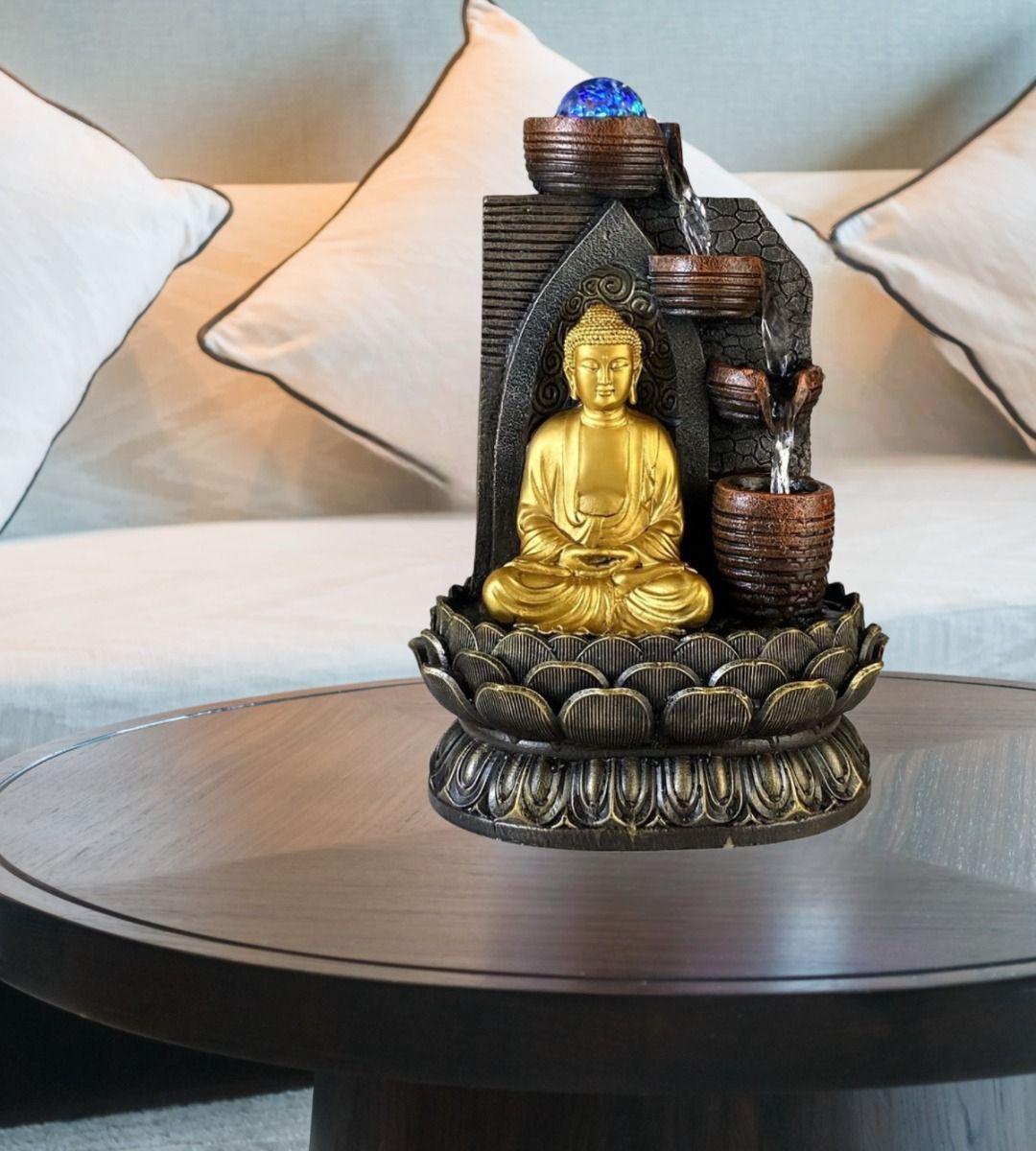 Fuente Agua Mesa Buda Luz Decoración Relajación Hogar Jhn-7