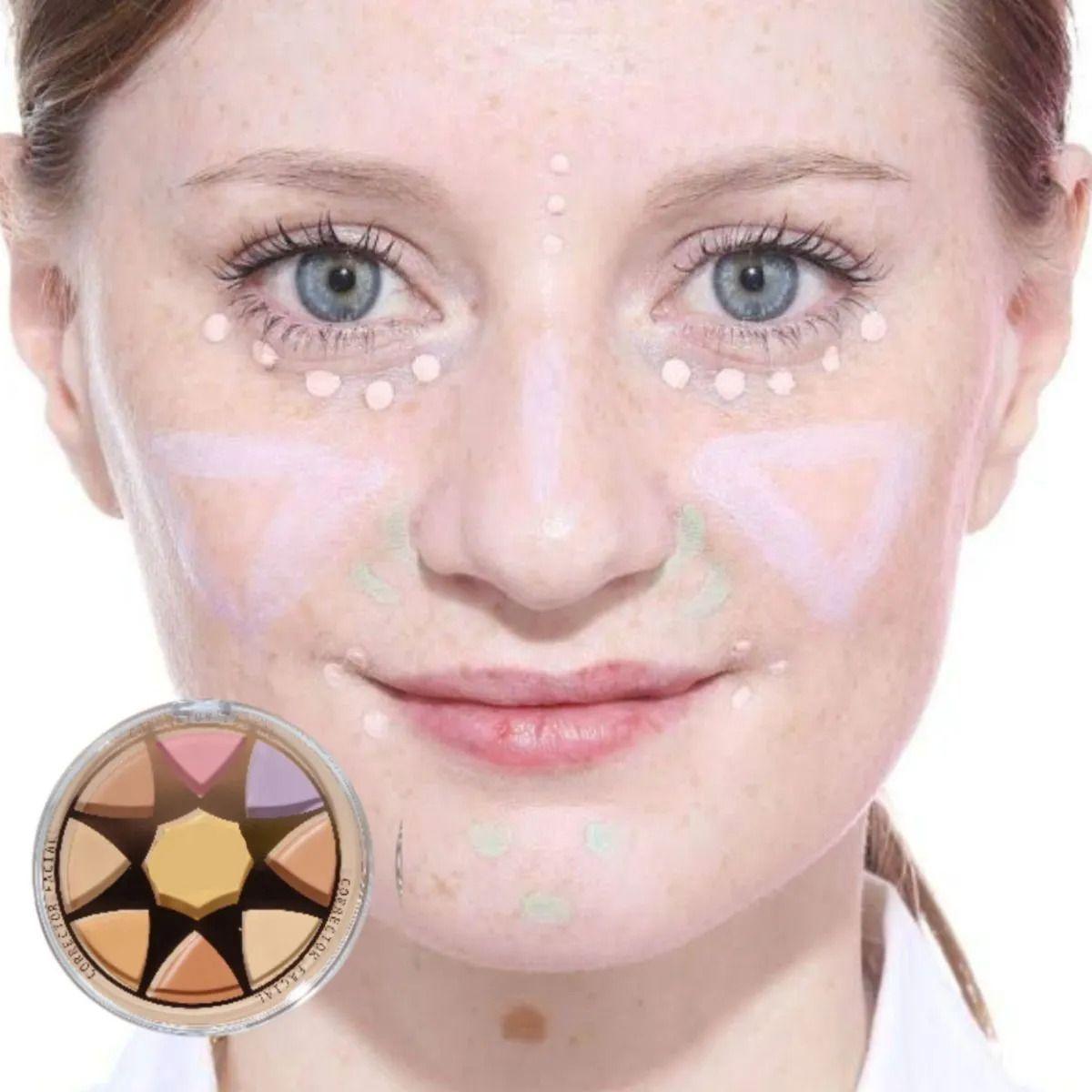 Set 3 Mini Paletas Correctoras Cremosas 8 Tonos Ojeras ALJ-2