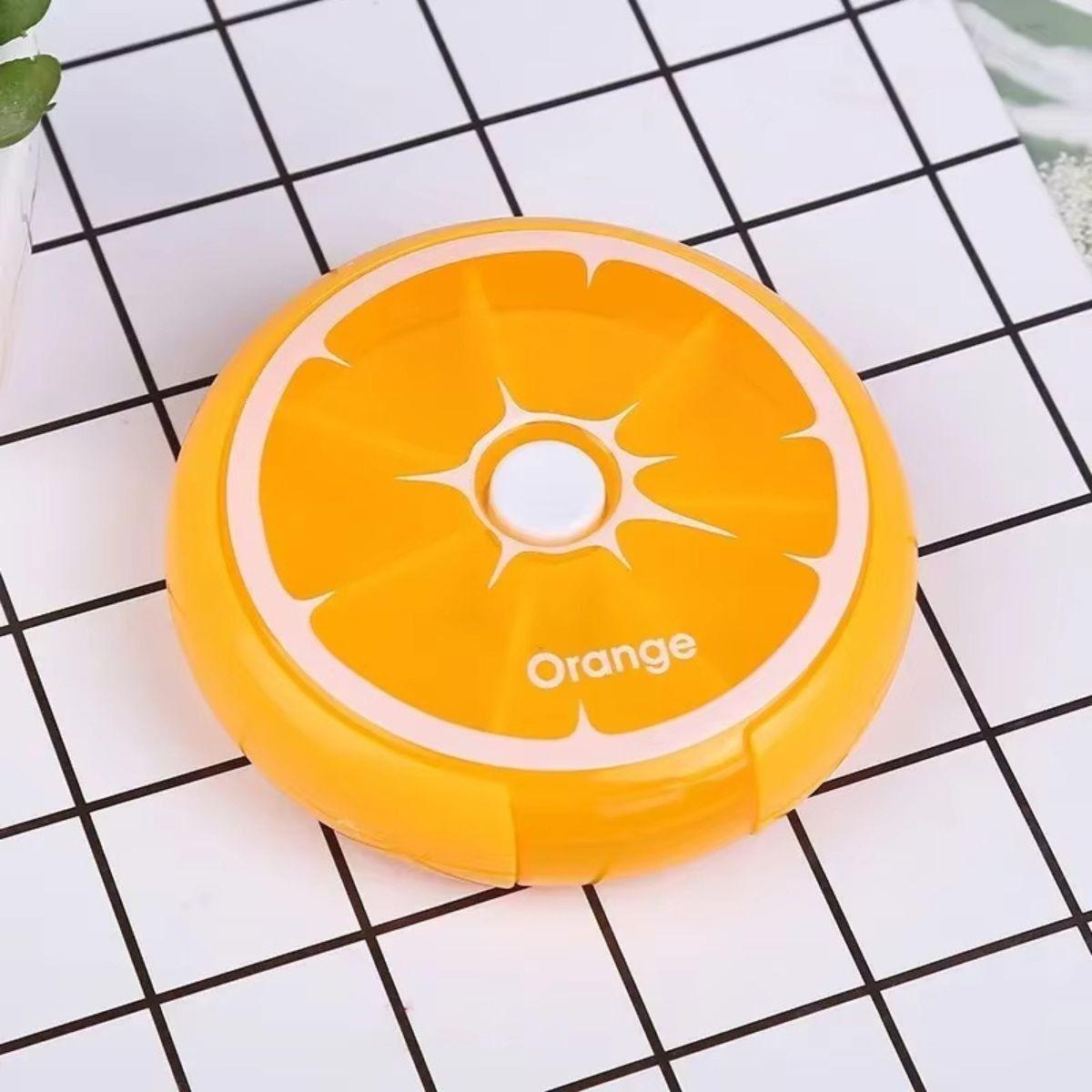 SET 3 PASTILLEROS REDONDO NARANJA PORTATIL VIAJE LAU-3
