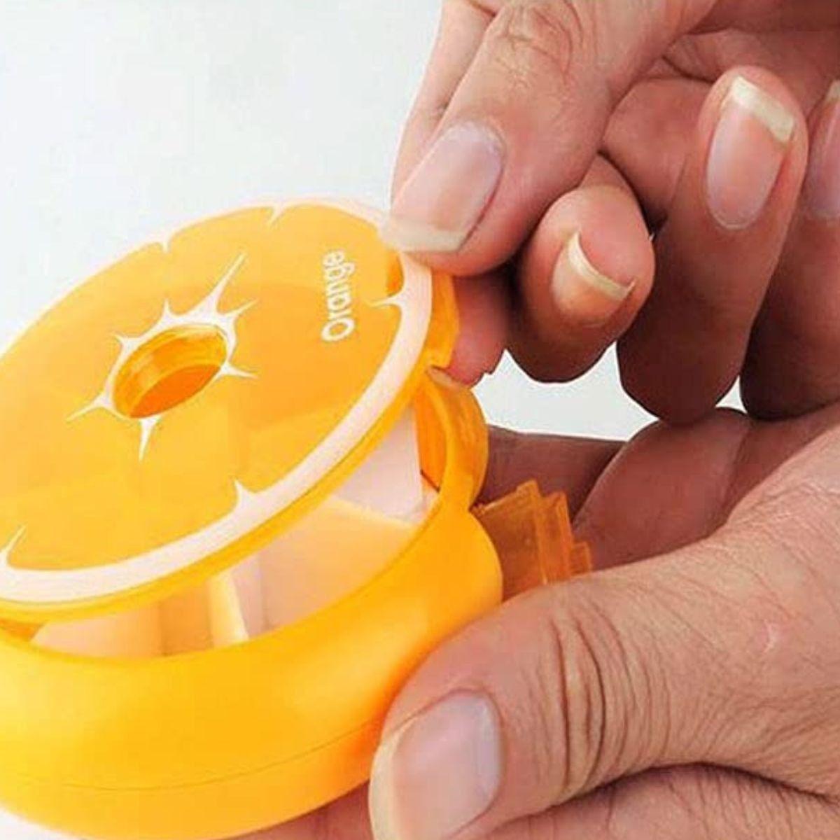 SET 3 PASTILLEROS REDONDO NARANJA PORTATIL VIAJE LAU-8