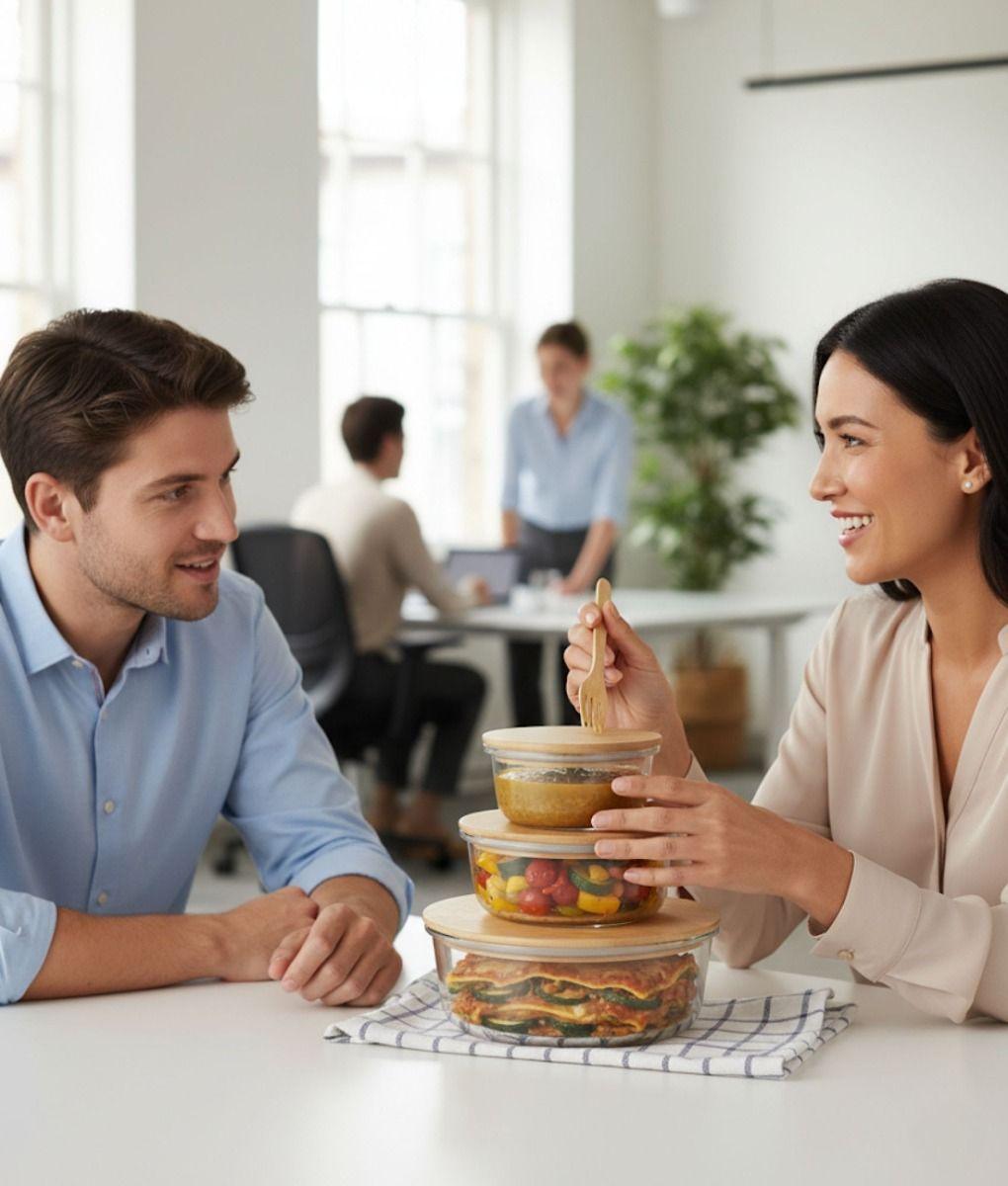 Juego 3 Bowl Recipiente Tapa Almacenamiento Organizador Jhn-5