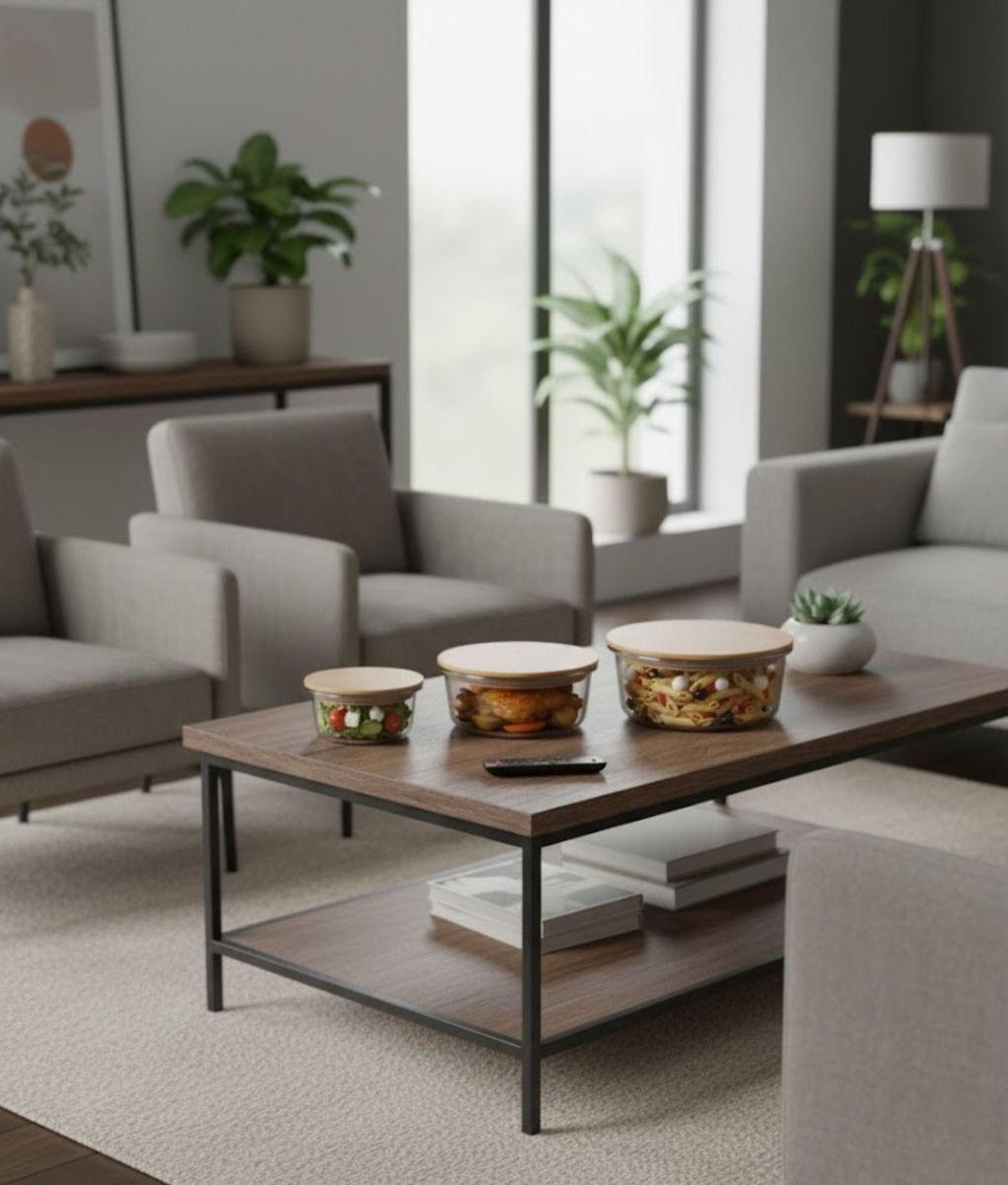 Juego 3 Bowl Recipiente Tapa Almacenamiento Organizador Jhn-9