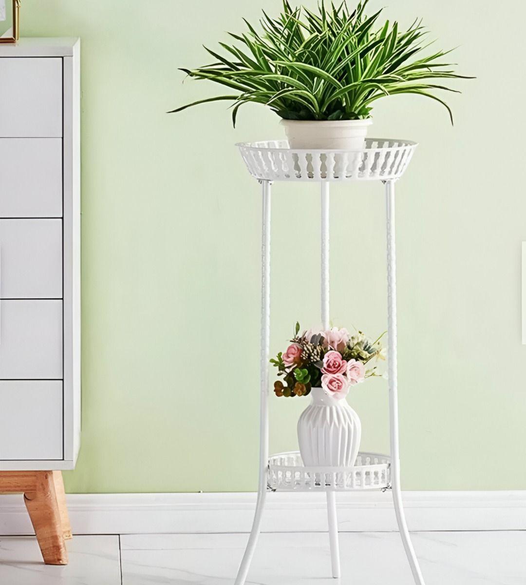Porta Maceta Soporte Plantas 2 Niveles Exhibición Pie Jhn-5