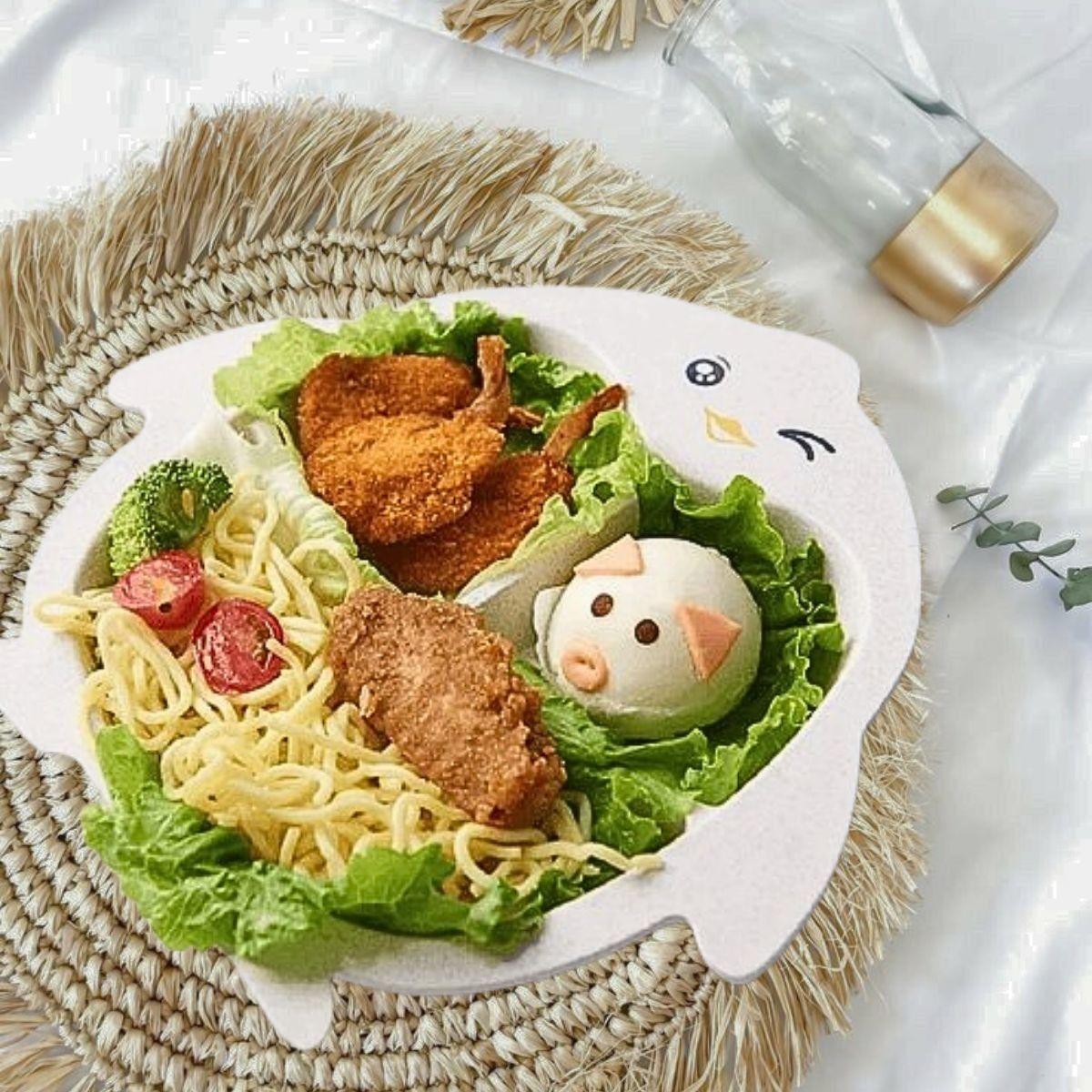 Set 3 Platos Silicona Forma Pingüino Entrenamiento Niños Lau-4