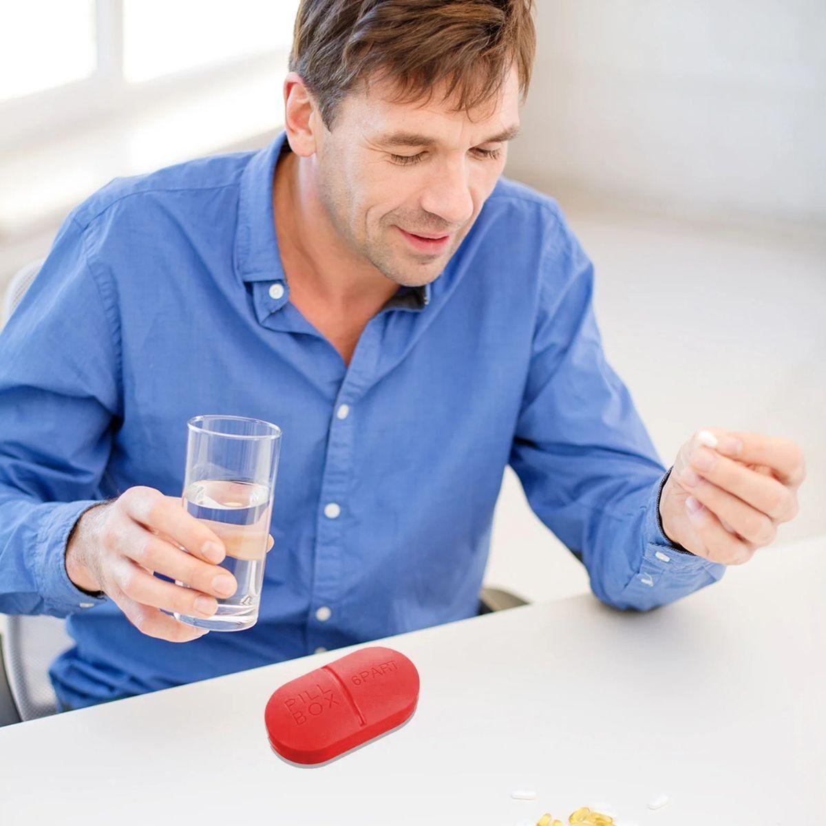 SET 4 PASTILLERO ROJO 6 COMPARTIMIENTOS PORTATIL LAU-6