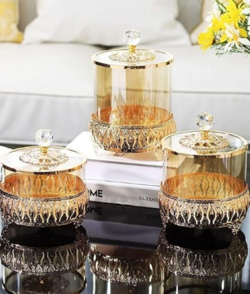 Set 3 Frascos Decorativos Multifuncional Almacenamiento Jhn-5