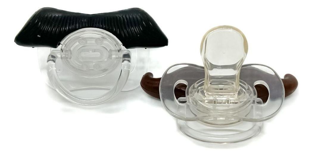 SET 6 CHUPETES DE BIGOTE DIVERTIDO SEGURO SILICONA BEBE LAU-0