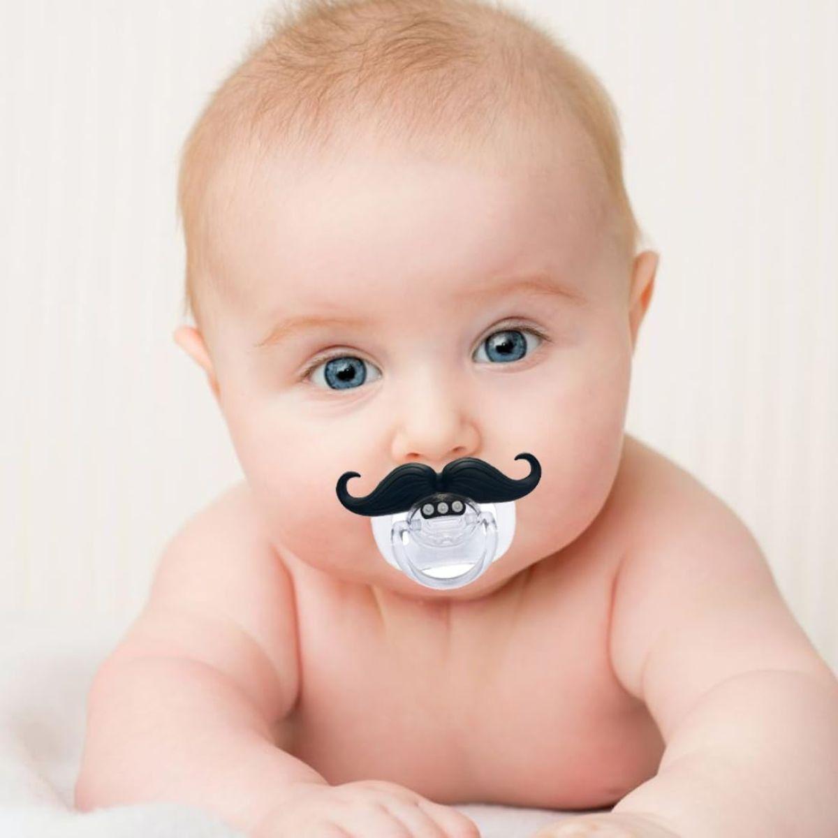 SET 6 CHUPETES DE BIGOTE DIVERTIDO SEGURO SILICONA BEBE LAU-2