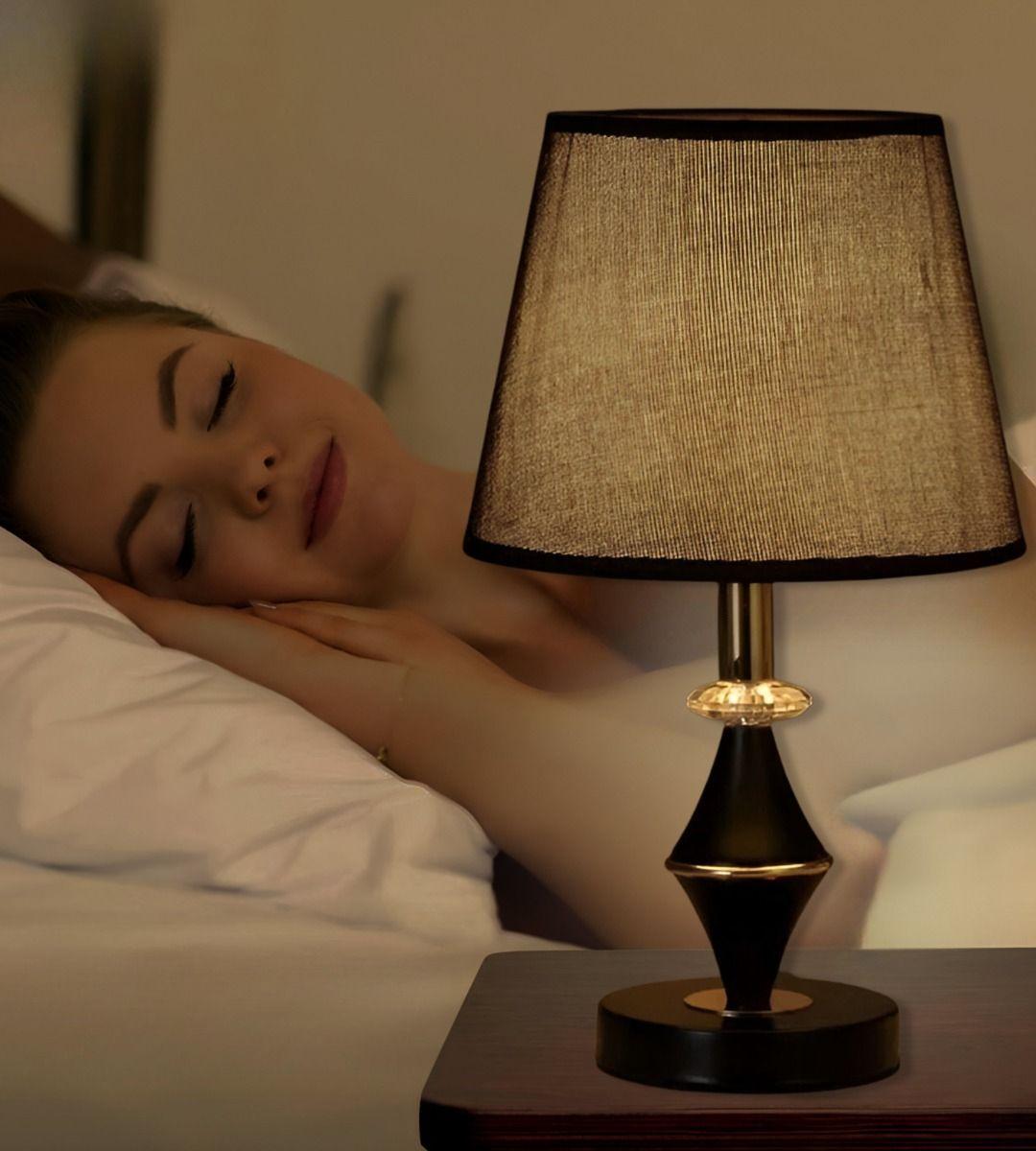 Lámpara Velador Mesa Dormitorios Moderna Negra Jhn-4