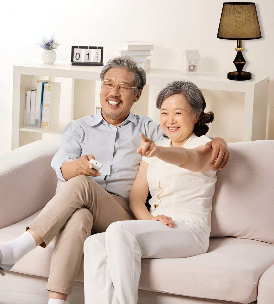 Lámpara Velador Mesa Dormitorios Moderna Negra Jhn-5