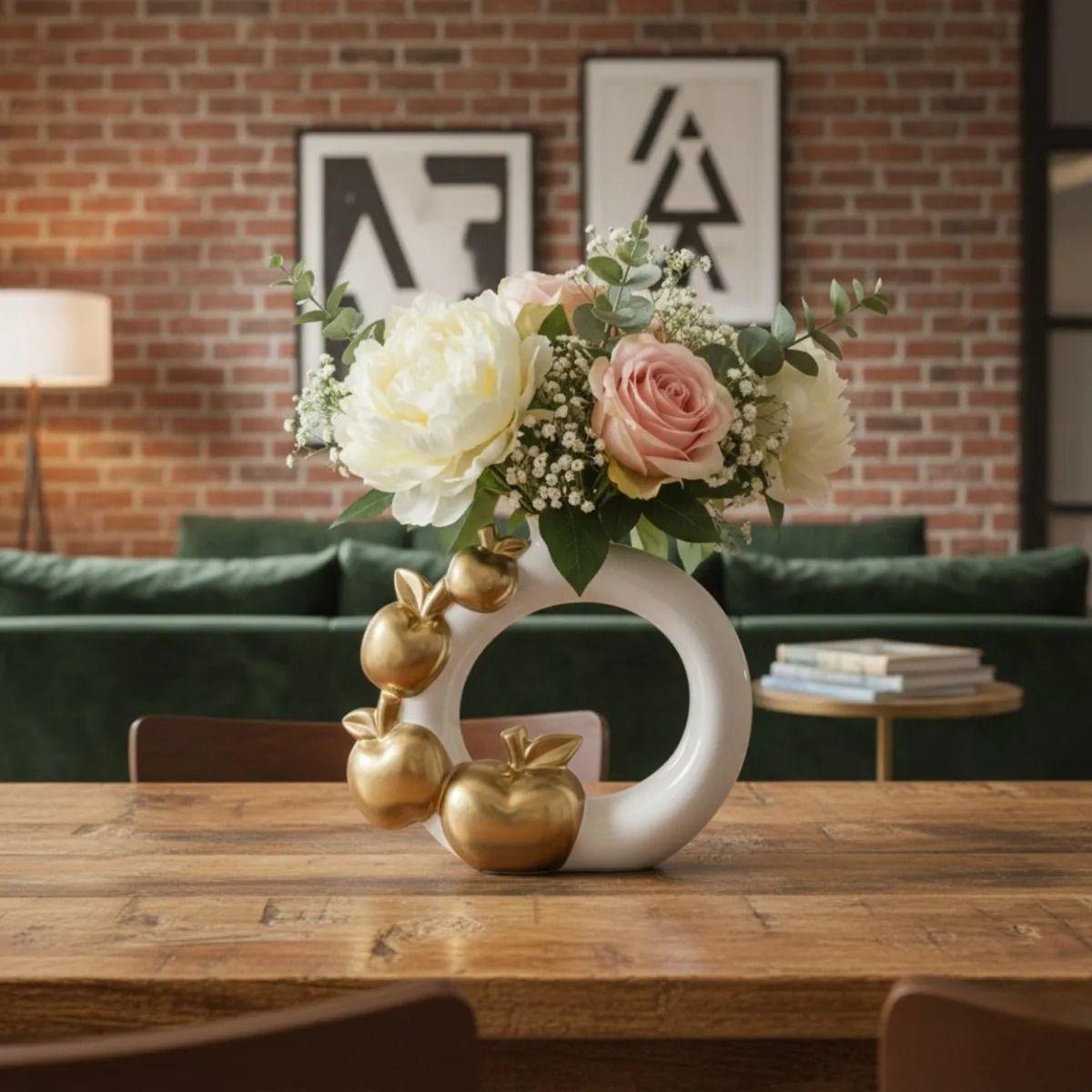 Florero Decorativo Jarrón Diseño Circular Adorno Estilo Jhn-9