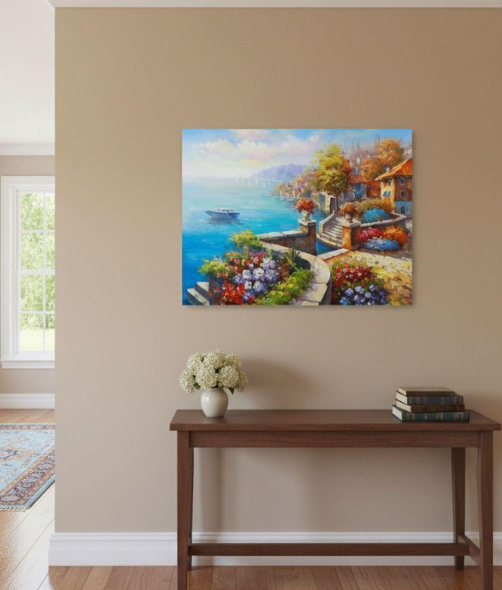 Cuadro Pared Decorativo Balcones Paisaje Mediterráneo Jhn-6