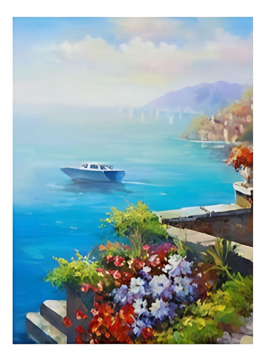 Cuadro Pared Decorativo Balcones Paisaje Mediterráneo Jhn-9