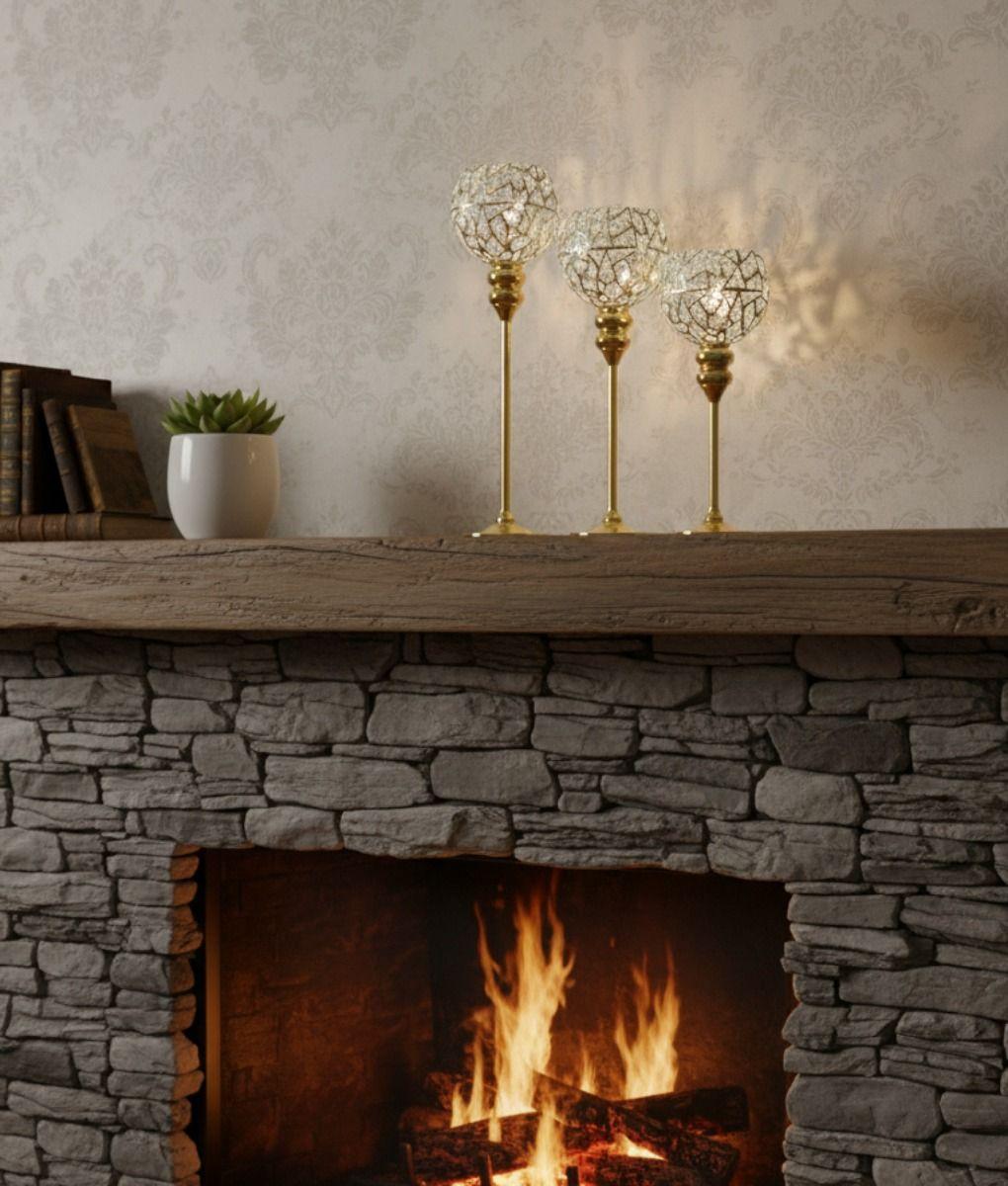 Set 3 Portavelas Copa Lujo Escultural Evento Centro Mesa Jhn-6