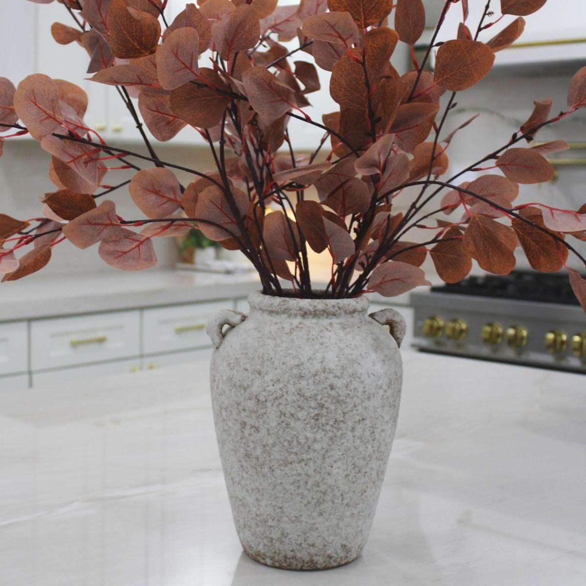 Florero Jarron Vintage Terracota Texturizada Hogar Peq Lau-6