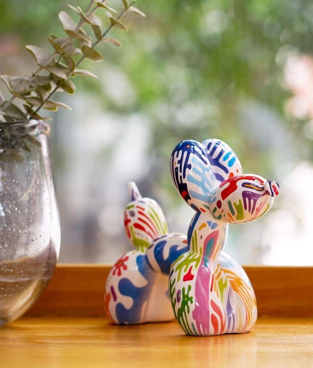 Figura Decorativa Perro Globo Graffiti Estatua Hogar Jhn-6