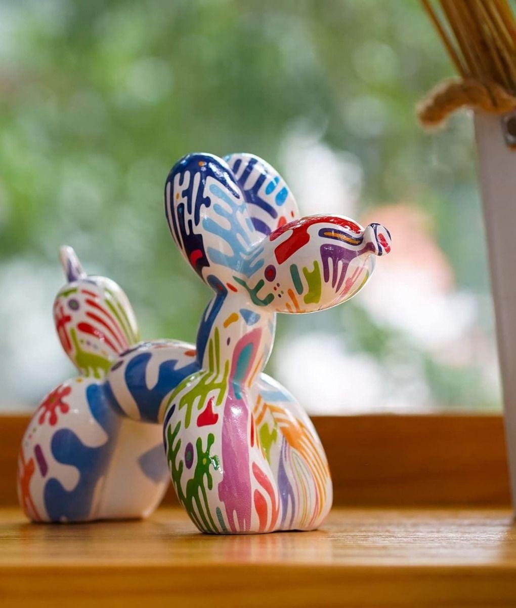 Figura Decorativa Perro Globo Graffiti Estatua Hogar Jhn-9